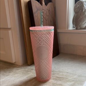 Starbucks Pink and Green Jeweled Tumbler